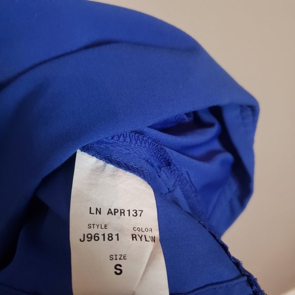 Jaanuu Royal Blue 3-Pocket V-Neck Top Small + Drawstring 6 Pocket Pant Scrub Set - Picture 6 of 10